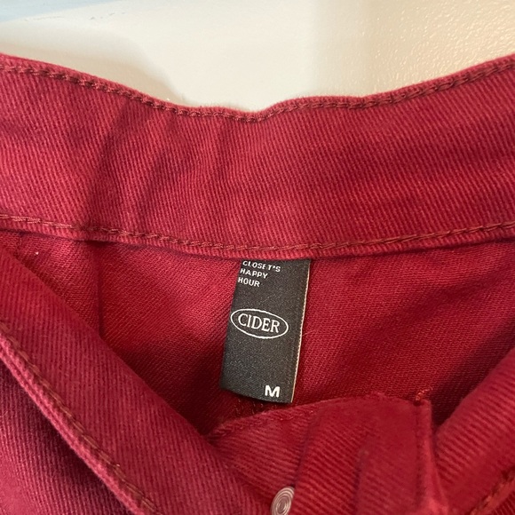 Cider Tie Up Flare Red Jeans - Picture 3 of 3